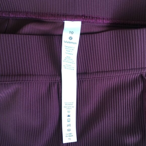 Lululemon Urban Strides Pants Women's Size 10 Pull On Super High Rise Cassis - Picture 8 of 11
